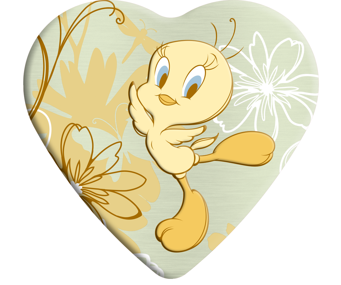 Dis.Looney Tunes Heart Shaped Tins 100g 1/10